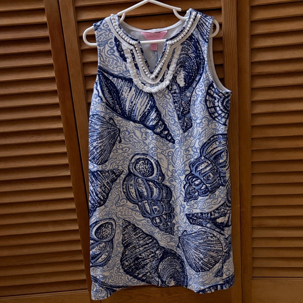 Lilly Pulitzer Blue and White Seashell Dress